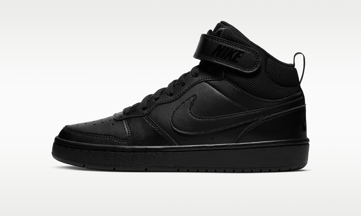 Overkicks - Nike Court Borough Mid 2 Black (GS) (CD7782-001) - vista lateral