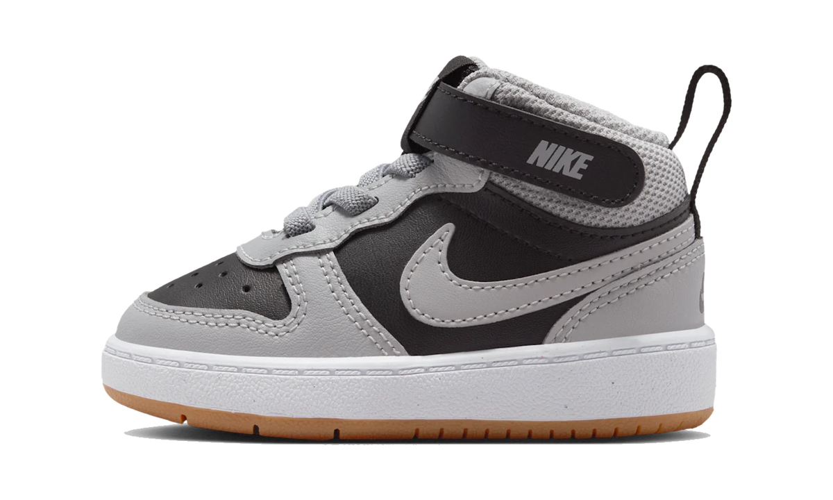 Overkicks - Nike Court Borough Mid 2 Black Light Smoke Grey Gum (TD) (CD7784-016) - vista lateral