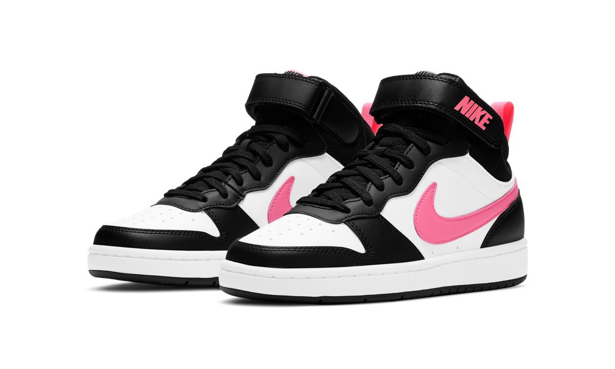 Overkicks - Nike Court Borough Mid 2 Black White Sunset Pulse (GS) (CD7782-005) - imagen 2
