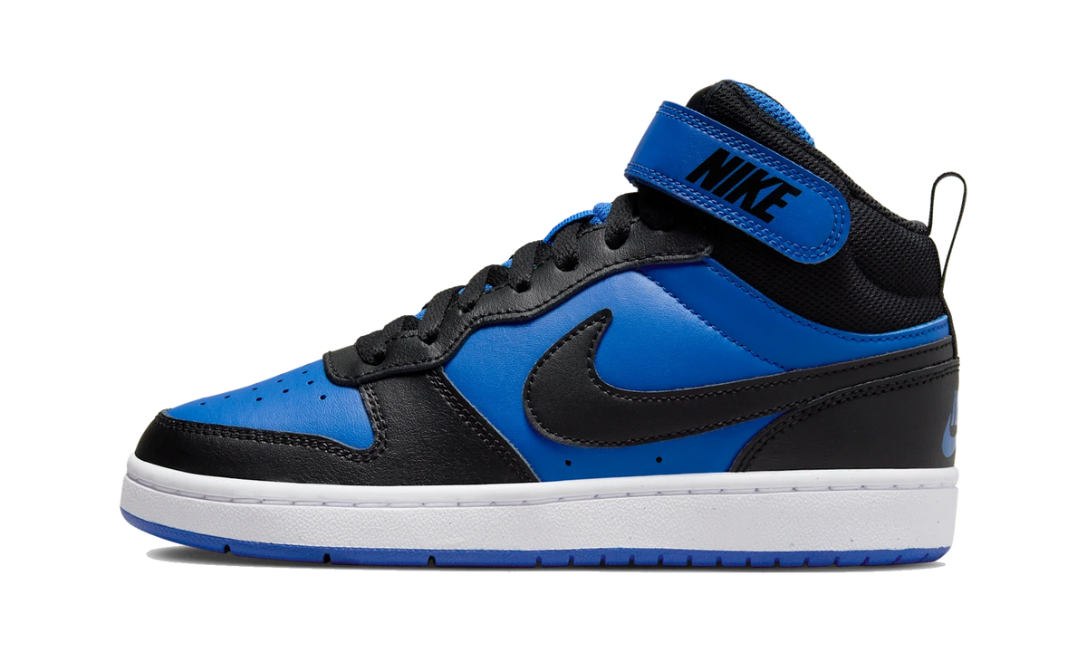 Overkicks - Nike Court Borough Mid 2 Game Royal White Black (GS) (CD7782-404) - vista lateral