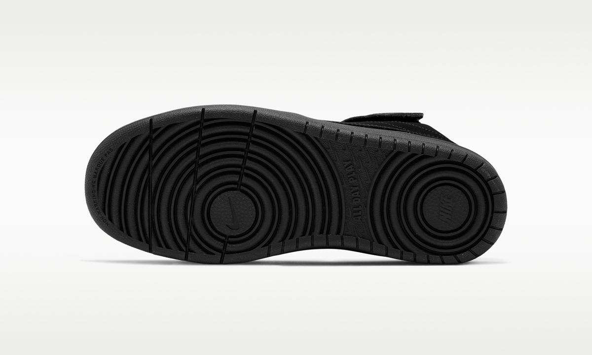 Overkicks - Nike Court Borough Mid 2 Triple Black Nubuck (GS) (CW5867-001) - imagen 3