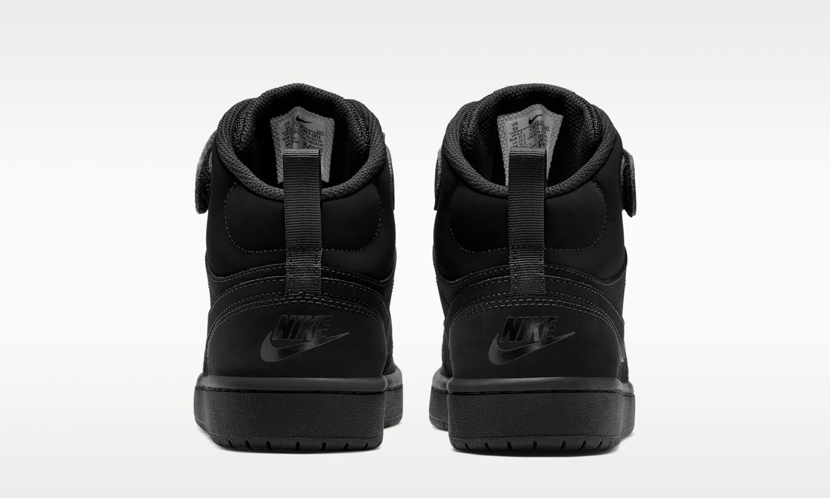 Overkicks - Nike Court Borough Mid 2 Triple Black Nubuck (GS) (CW5867-001) - imagen 6