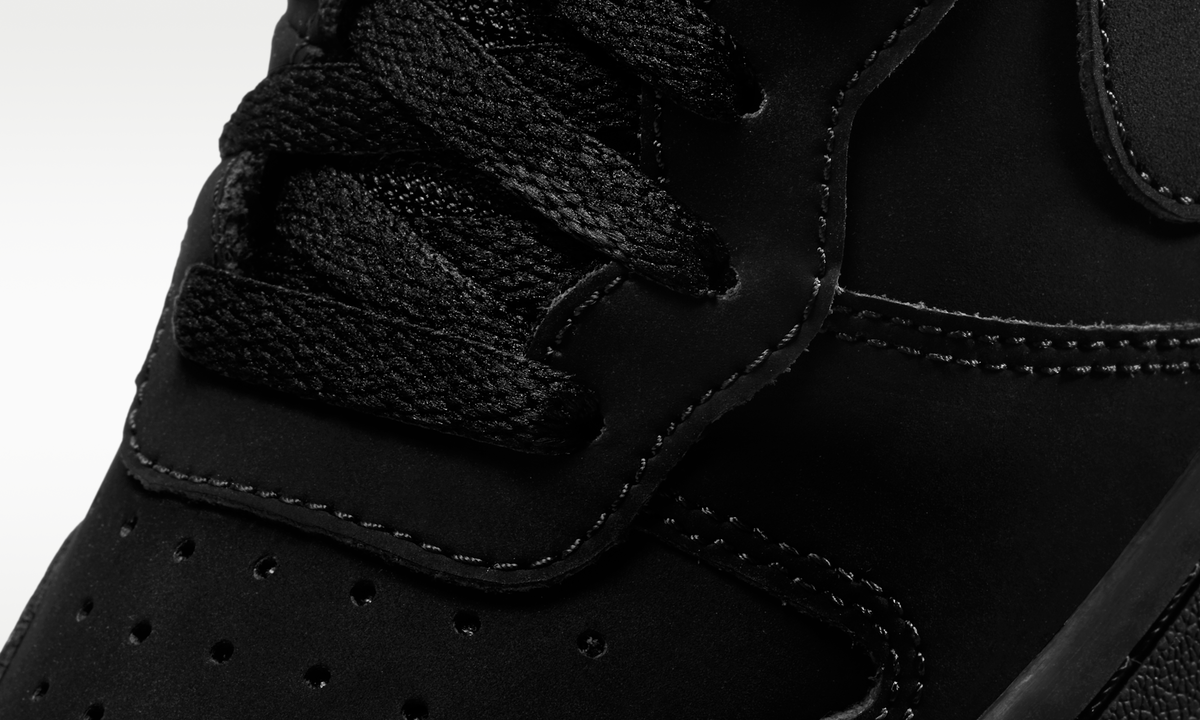 Overkicks - Nike Court Borough Mid 2 Triple Black Nubuck (GS) (CW5867-001) - imagen 7