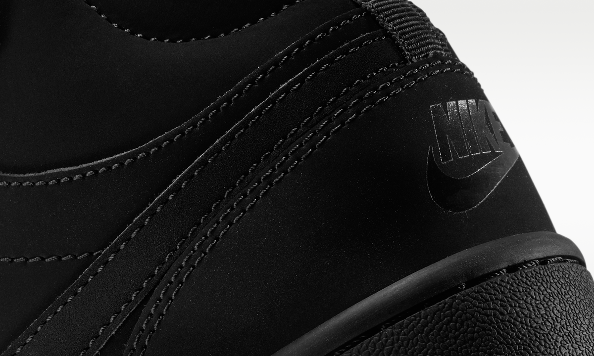 Overkicks - Nike Court Borough Mid 2 Triple Black Nubuck (GS) (CW5867-001) - imagen 8