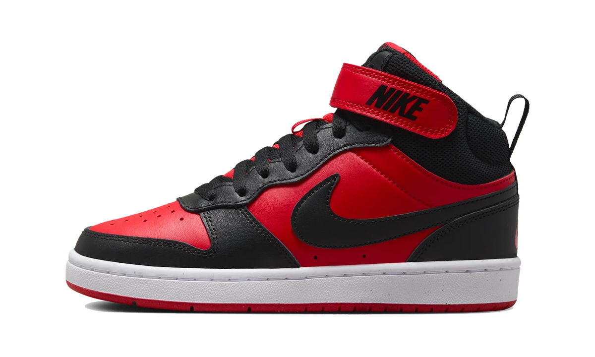 Overkicks - Nike Court Borough Mid 2 University Red White Black (GS) (CD7782-602) - vista lateral