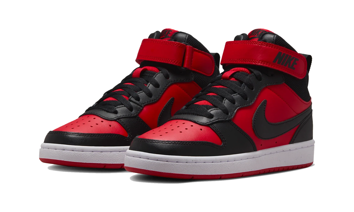Overkicks - Nike Court Borough Mid 2 University Red White Black (GS) (CD7782-602) - imagen 2
