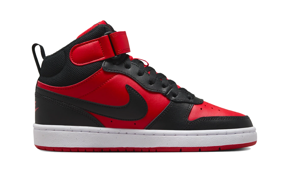 Overkicks - Nike Court Borough Mid 2 University Red White Black (GS) (CD7782-602) - imagen 4