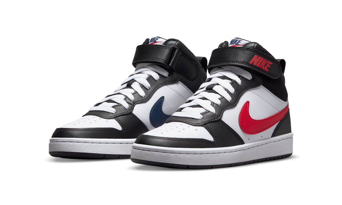 Overkicks - Nike Court Borough Mid 2 White Black University Red (GS) (DO5889-161) - imagen 2