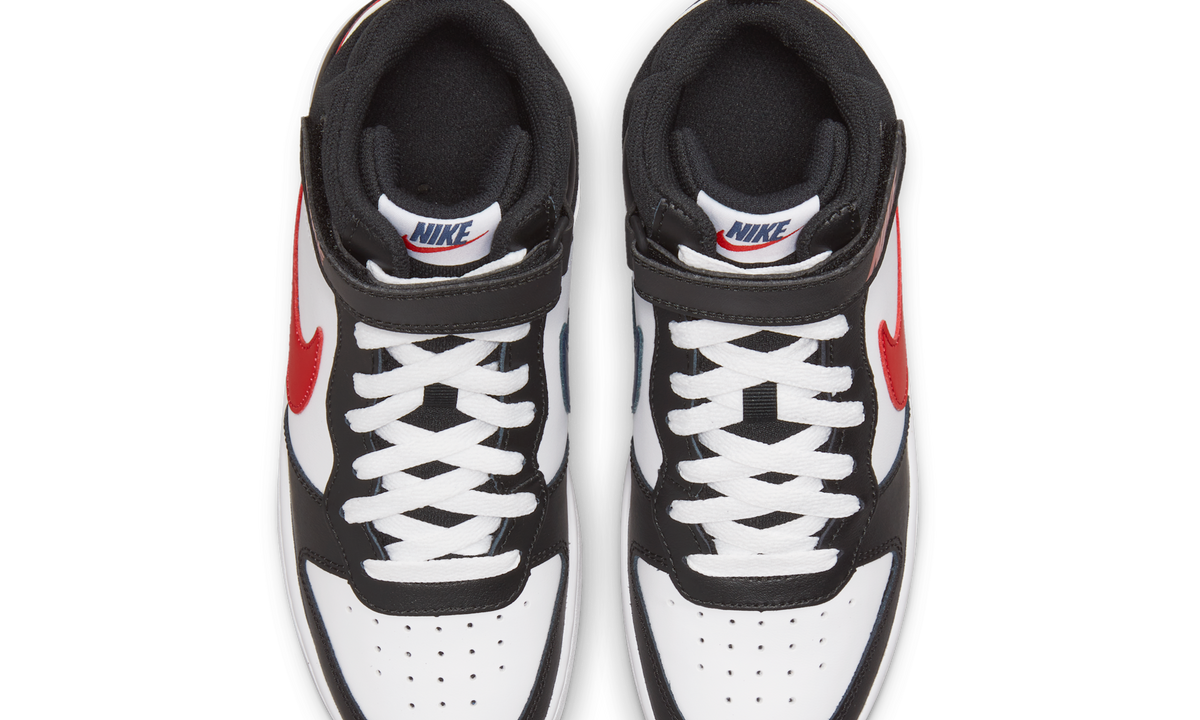 Overkicks - Nike Court Borough Mid 2 White Black University Red (GS) (DO5889-161) - imagen 5