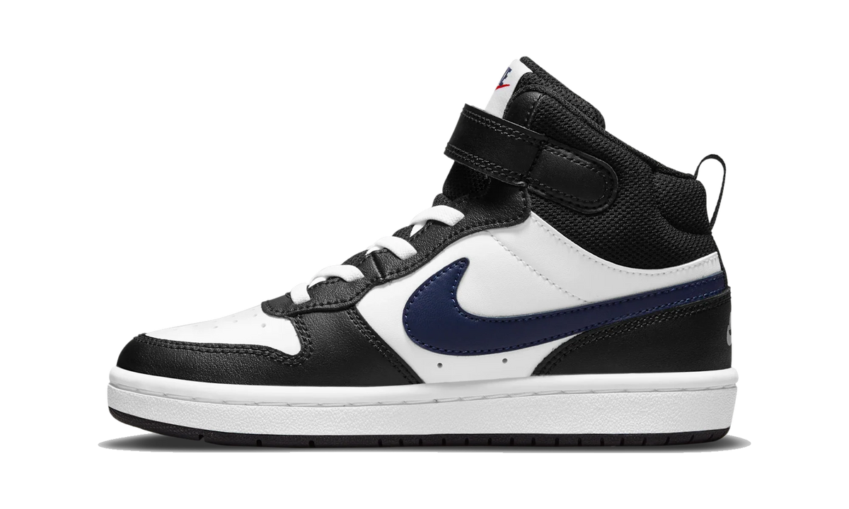 Overkicks - Nike Court Borough Mid 2 White Black University Red (PS) (DO5891-161) - vista lateral
