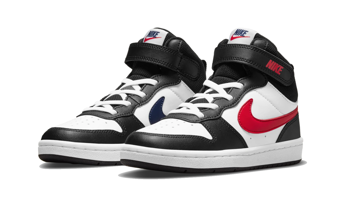 Overkicks - Nike Court Borough Mid 2 White Black University Red (PS) (DO5891-161) - imagen 2