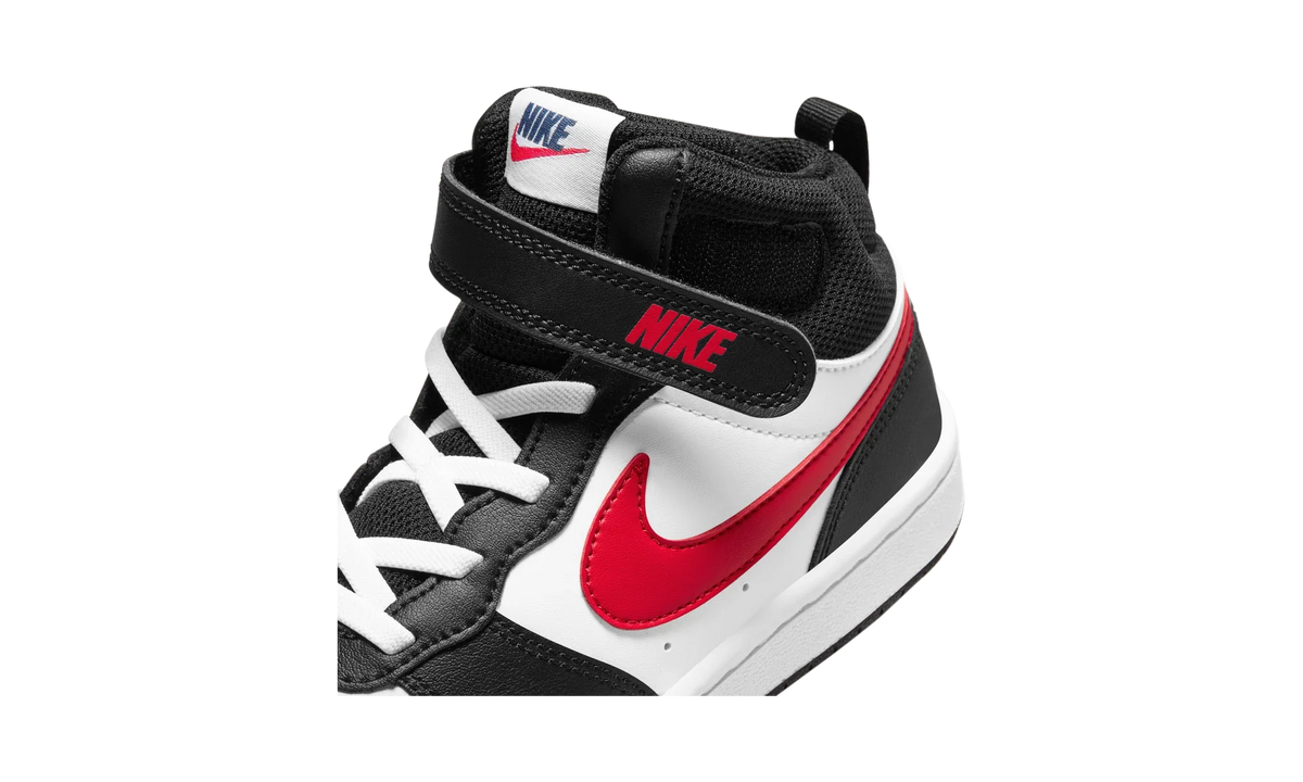 Overkicks - Nike Court Borough Mid 2 White Black University Red (PS) (DO5891-161) - imagen 9