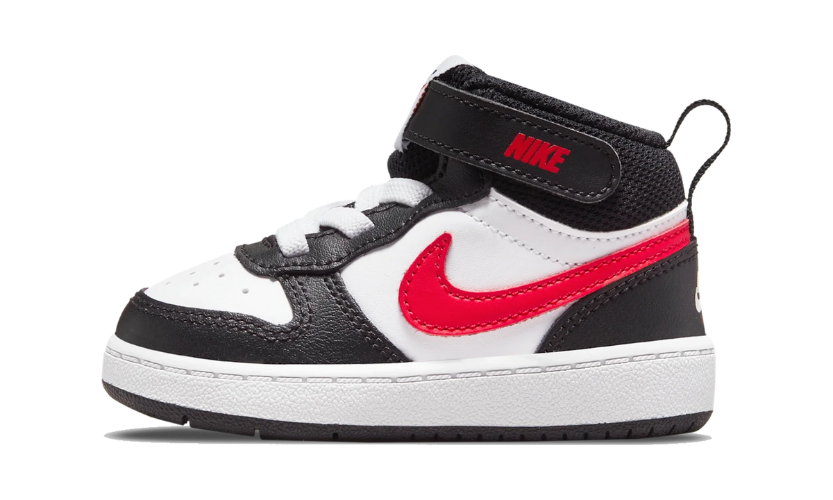 Overkicks - Nike Court Borough Mid 2 White Black University Red (TD) (DO5894-161) - vista lateral