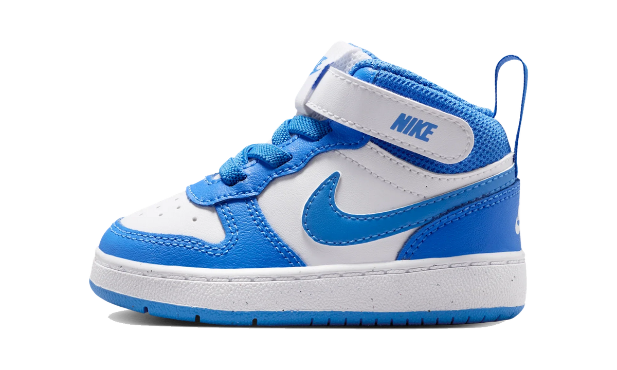 Overkicks - Nike Court Borough Mid 2 White Blue Crystal (TD) (CD7784-134) - vista lateral