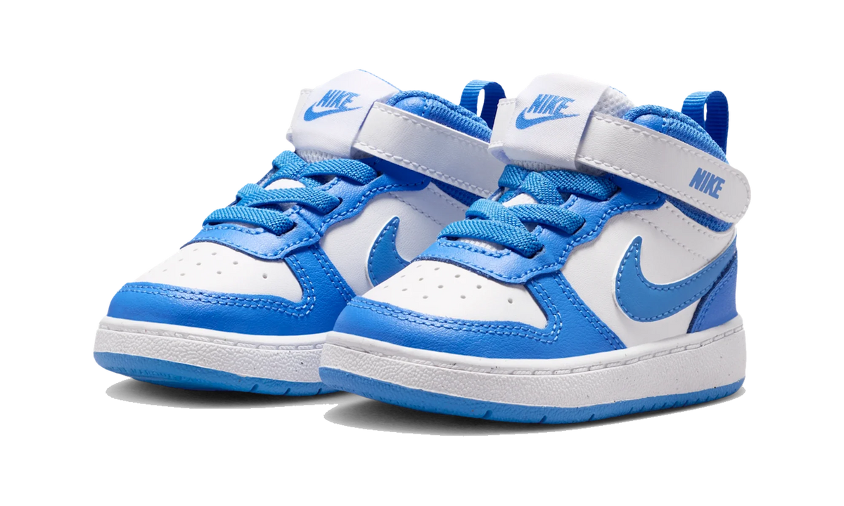 Overkicks - Nike Court Borough Mid 2 White Blue Crystal (TD) (CD7784-134) - imagen 2