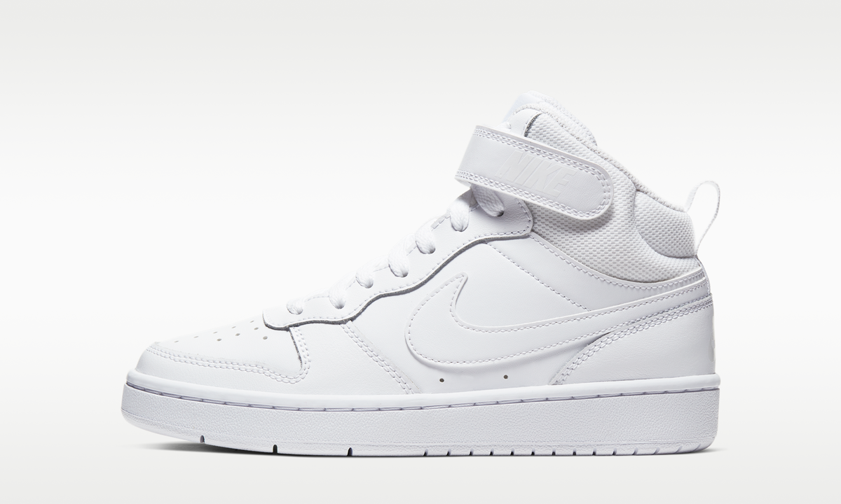 Overkicks - Nike Court Borough Mid 2 White (GS) (CD7782-100) - vista lateral