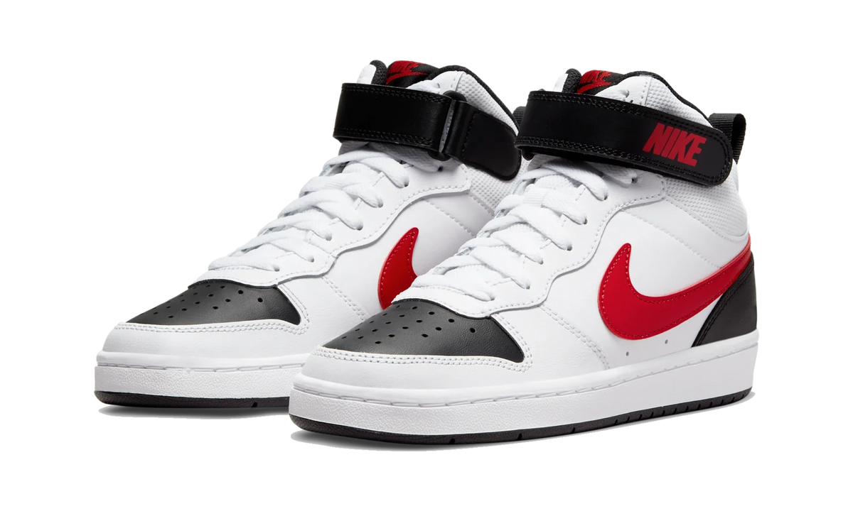 Overkicks - Nike Court Borough Mid 2 White University Red (GS) (CD7782-110) - imagen 2