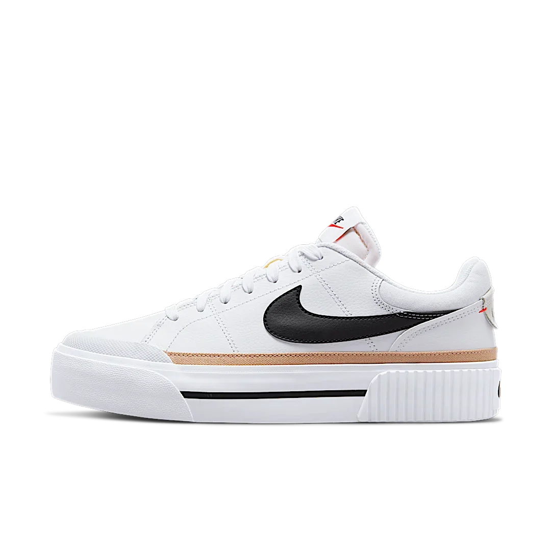 Overkicks - Nike Court Legacy Lift White Black (Womens) (DM7590-100) - vista lateral