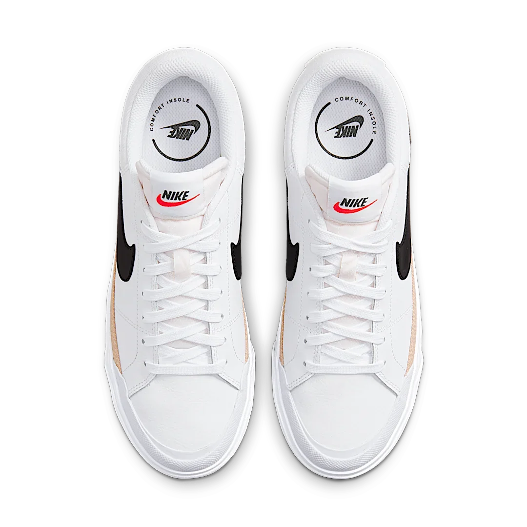 Overkicks - Nike Court Legacy Lift White Black (Womens) (DM7590-100) - vista trasera