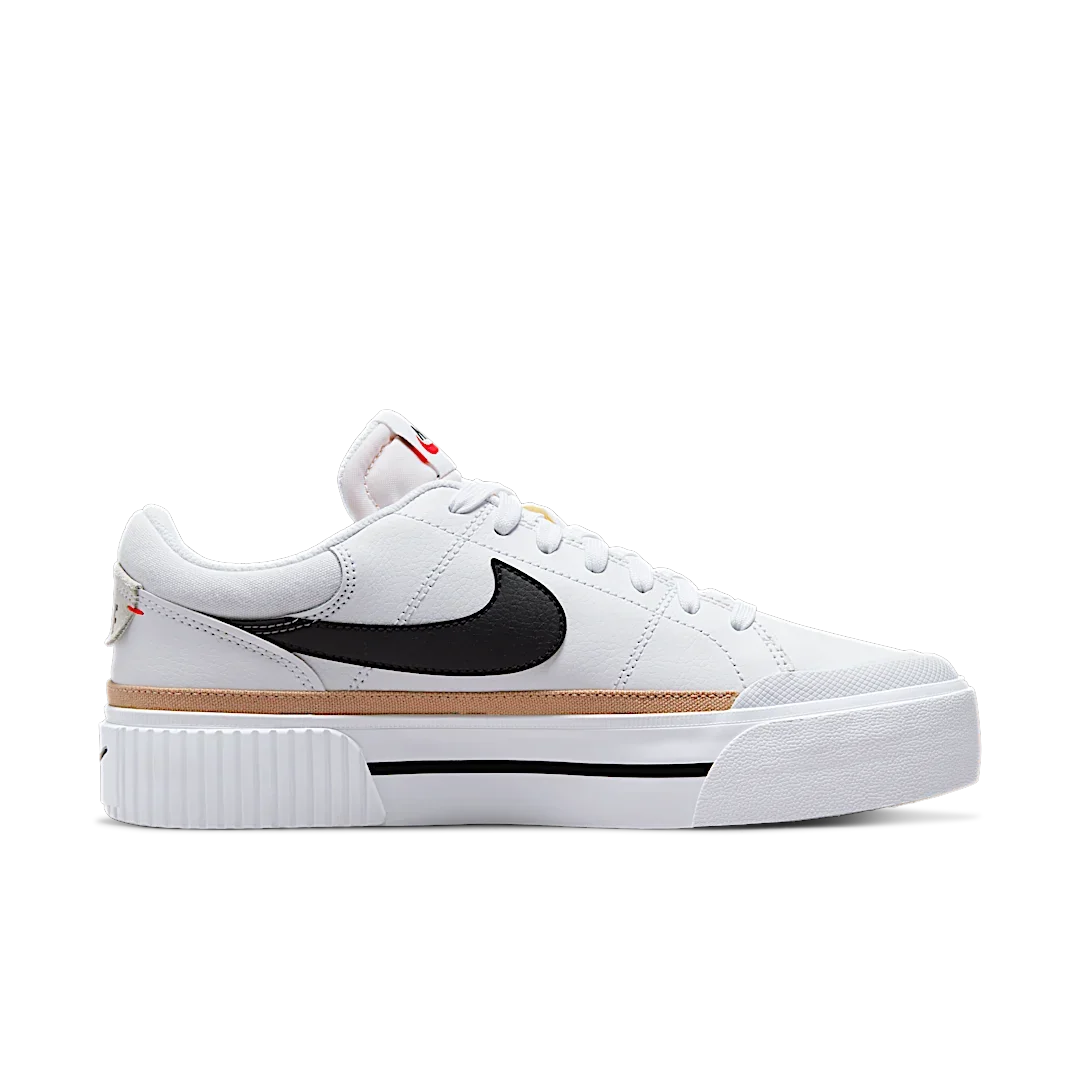 Overkicks - Nike Court Legacy Lift White Black (Womens) (DM7590-100) - par completo