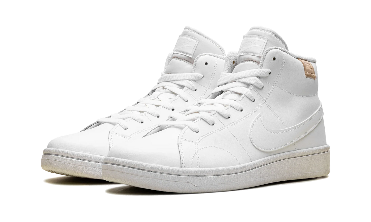 Overkicks - Nike Court Royale 2 Mid Triple White (Womens) (CT1725-100) - vista trasera