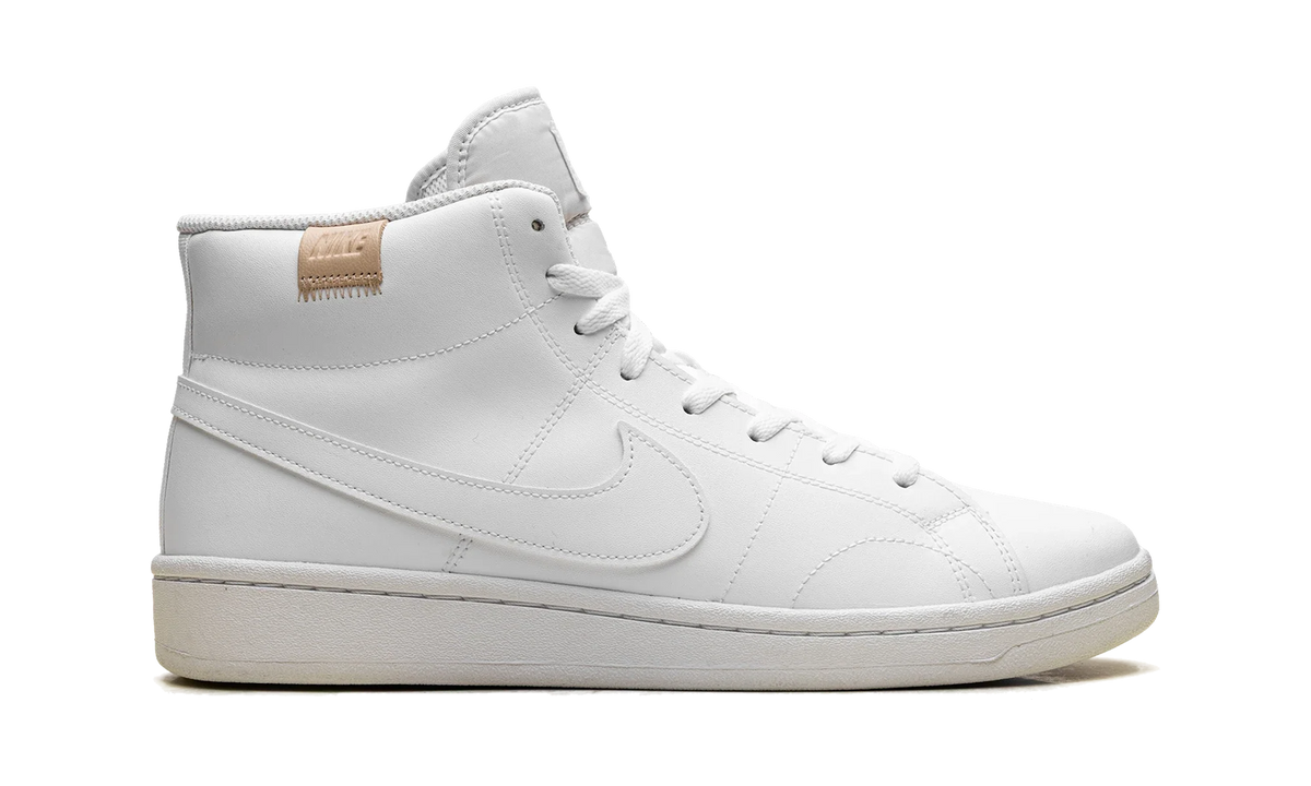 Overkicks - Nike Court Royale 2 Mid Triple White (Womens) (CT1725-100) - detalle talon