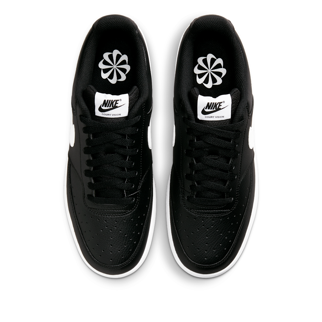 Overkicks - Nike Court Vision Low Next Nature Black White (DH2987-001) - par completo