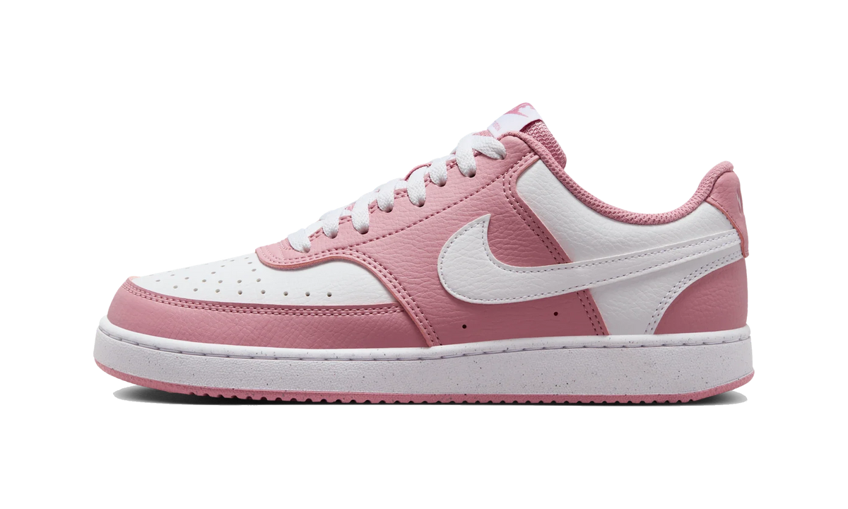 Overkicks - Nike Court Vision Low Next Nature Elemental Pink White (Womens) (DH3158-603) - vista lateral