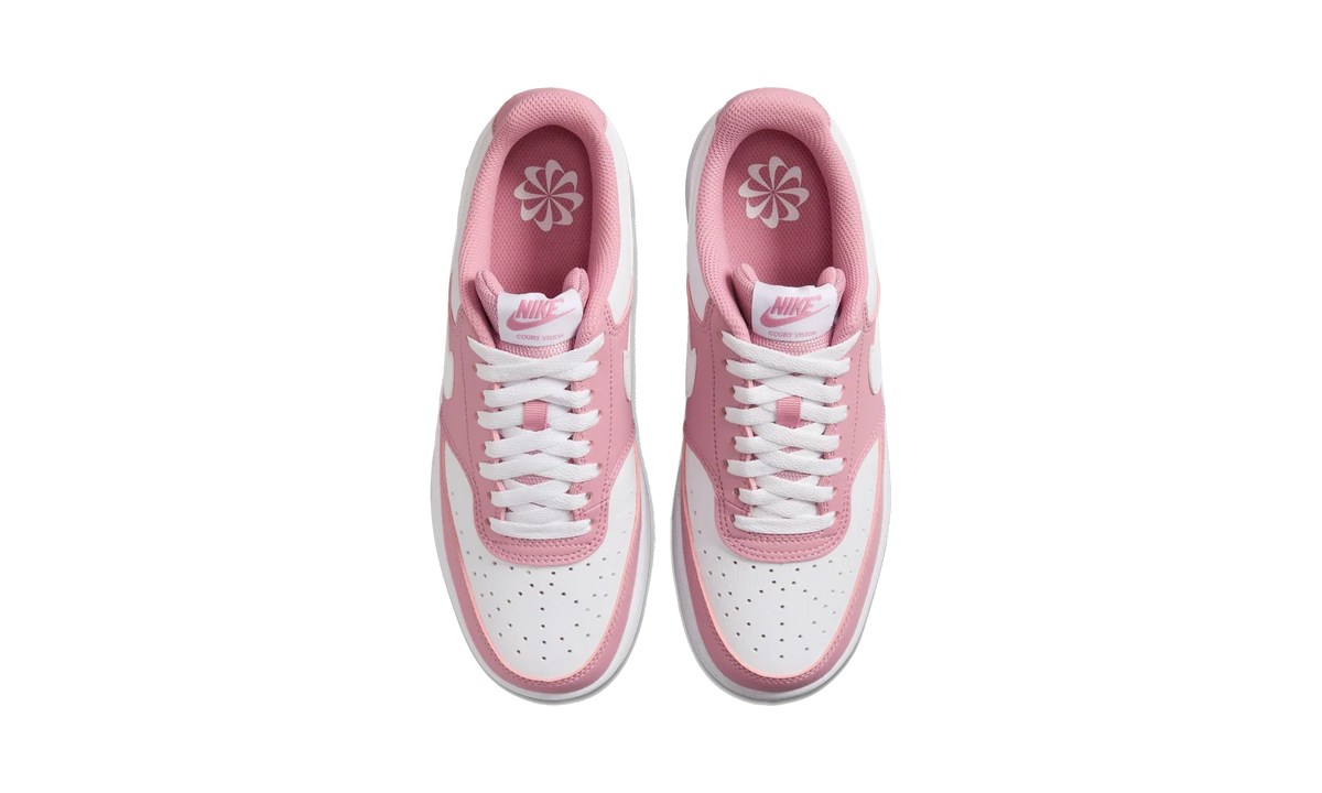 Overkicks - Nike Court Vision Low Next Nature Elemental Pink White (Womens) (DH3158-603) - vista superior
