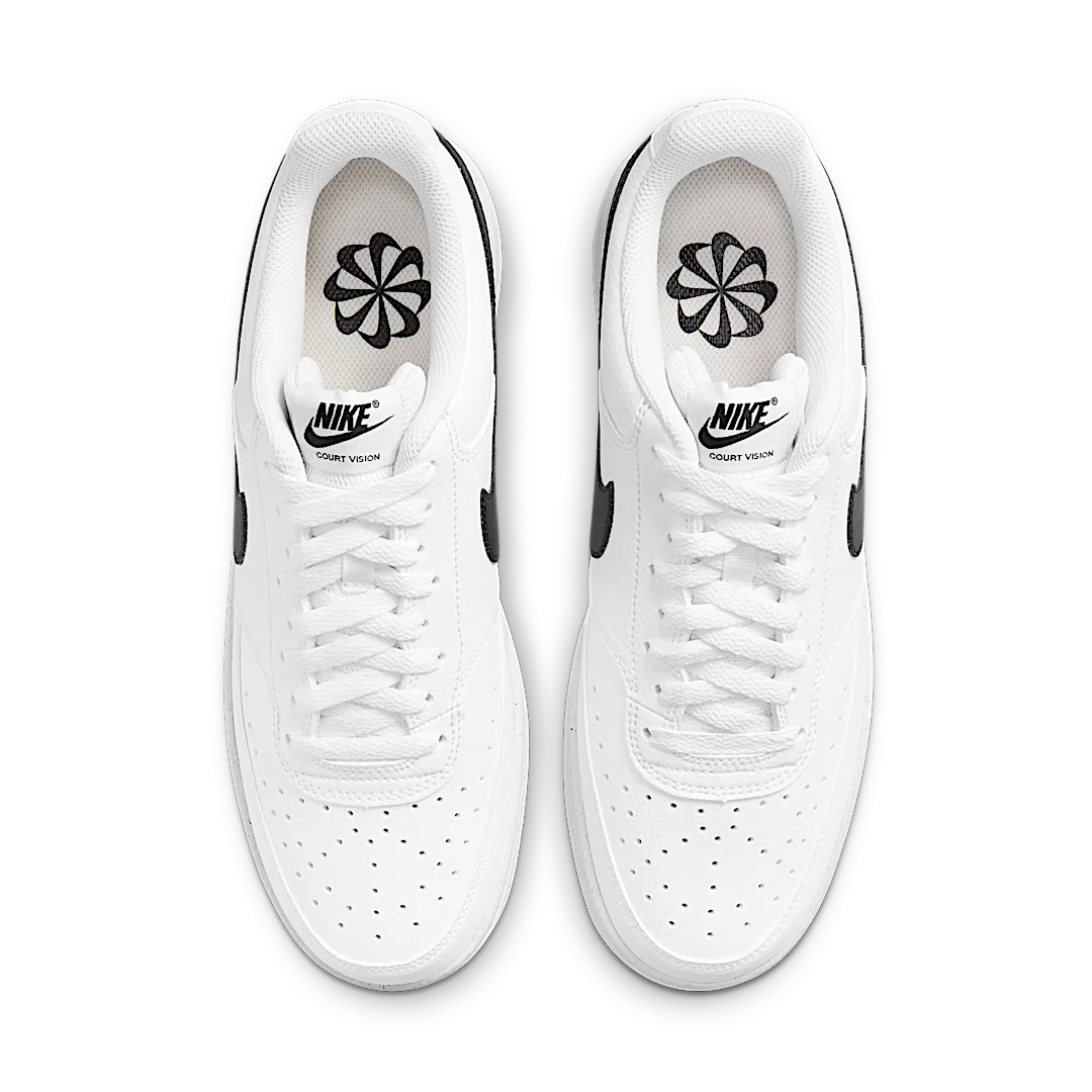 Overkicks - Nike Court Vision Low Next Nature White Black (DH2987-101) - par completo