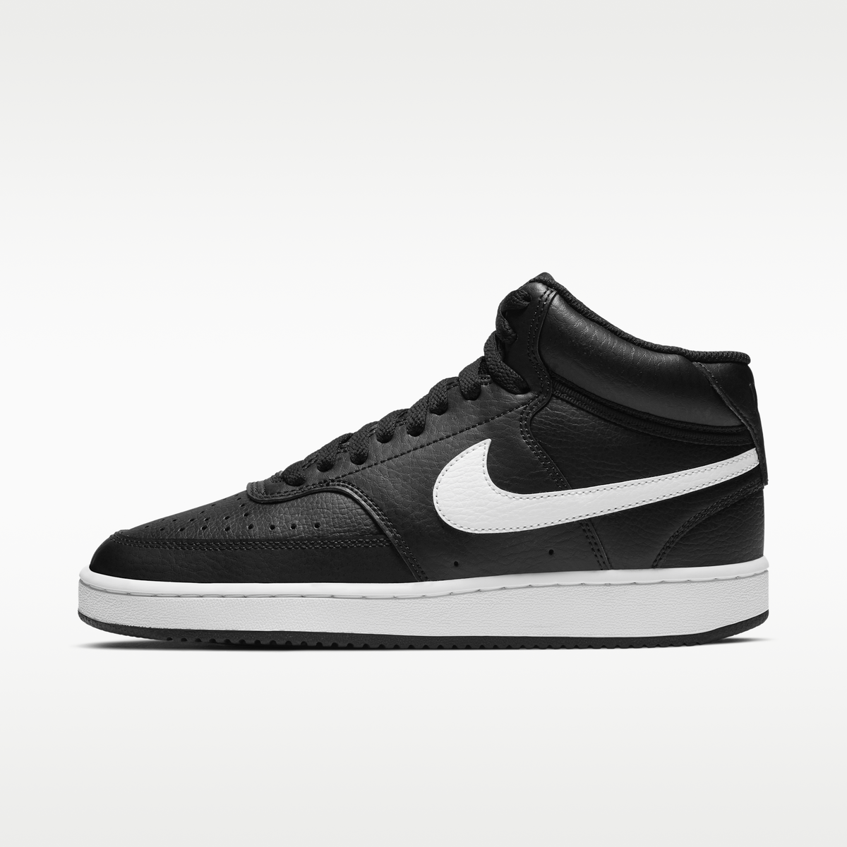 Overkicks - Nike Court Vision Mid Black White (Womens) (CD5436-001) - vista lateral