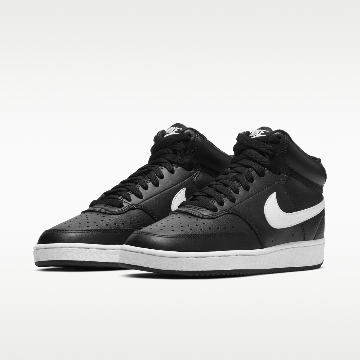 Overkicks - Nike Court Vision Mid Black White (Womens) (CD5436-001) - vista trasera