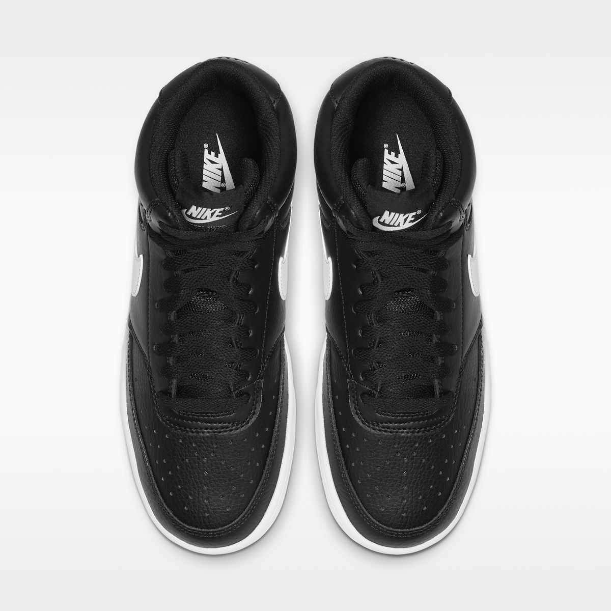 Overkicks - Nike Court Vision Mid Black White (Womens) (CD5436-001) - vista superior