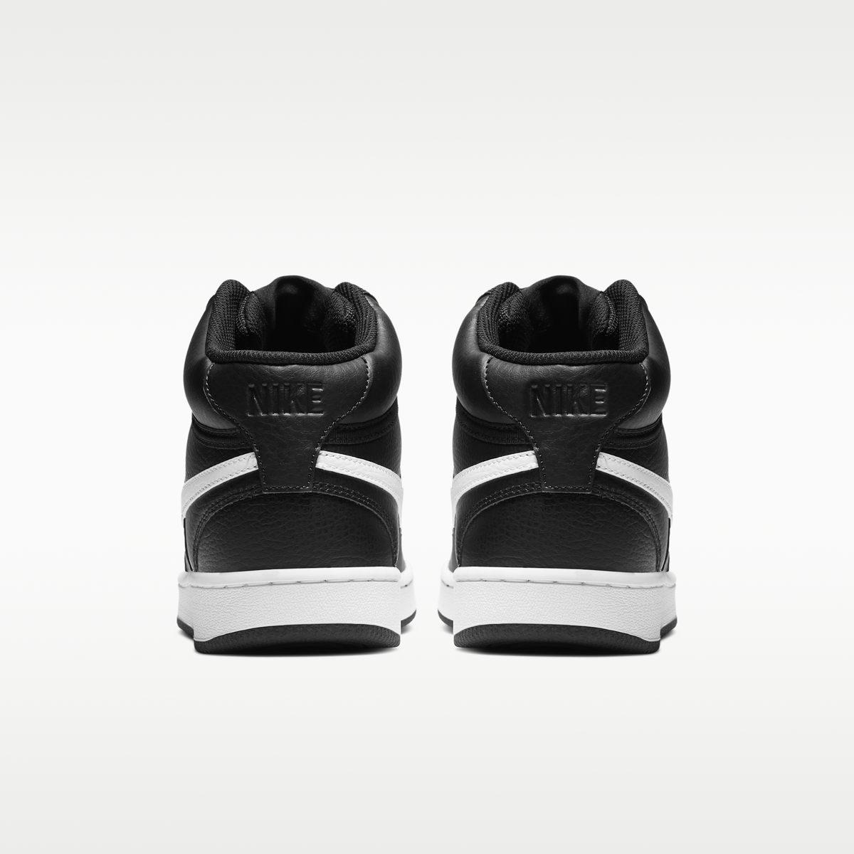 Overkicks - Nike Court Vision Mid Black White (Womens) (CD5436-001) - detalle talon