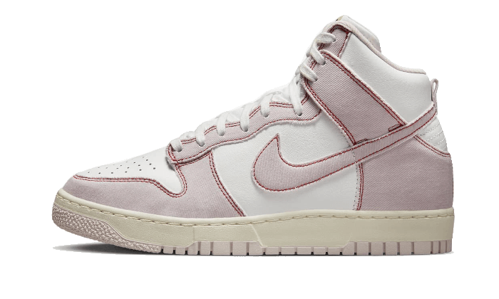 Overkicks - Nike Dunk High 1985 Barely Rose Denim (DQ8799-100) - vista lateral