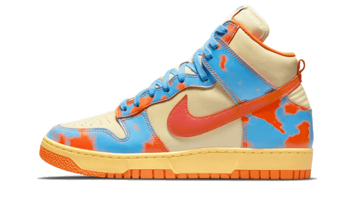 Overkicks - Nike Dunk High 1985 SP Orange Acid Wash (DD9404-800) - vista lateral