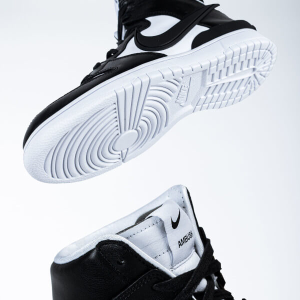 Overkicks - Nike Dunk High AMBUSH Black White (CU7544-001) - detalle talón