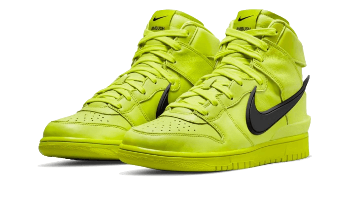 Overkicks - Nike Dunk High AMBUSH Flash Lime (CU7544-300) - vista trasera