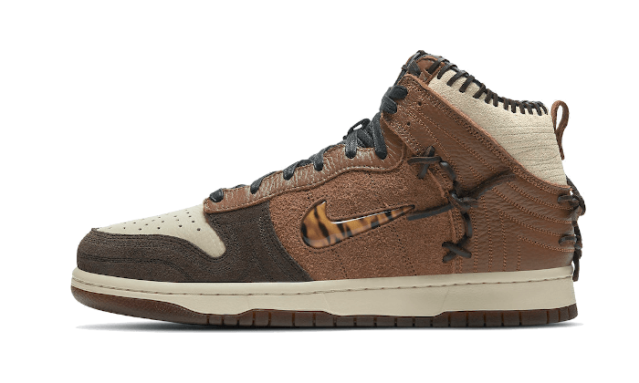 Overkicks - Nike Dunk High Bodega Legend Fauna Brown (CZ8125-200) - vista lateral