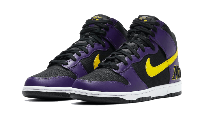 Overkicks - Nike Dunk High EMB Lakers (DH0642-001) - vista trasera