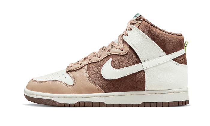 Overkicks - Nike Dunk High Light Chocolate (DH5348-100) - vista lateral