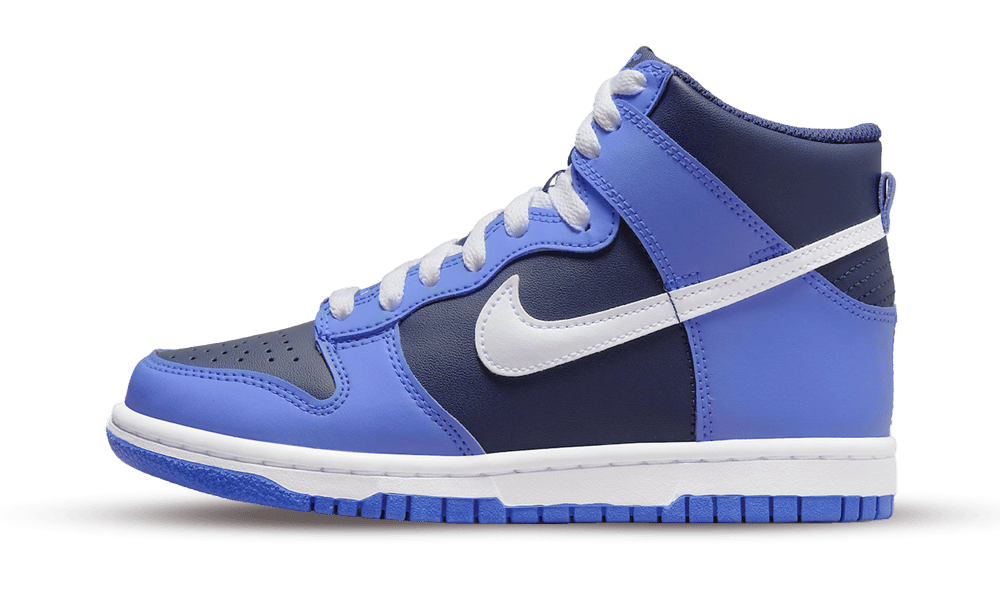 Overkicks - Nike Dunk High Medium Blue Midnight Navy (DJ6189-400 / DB2179-400) - vista lateral