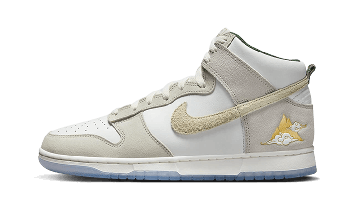 Overkicks - Nike Dunk High Premium San Francisco Chinatown Gold Mountain (FD0776-100) - vista lateral
