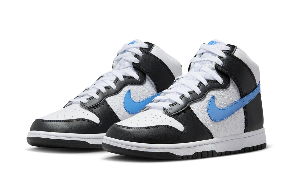 Overkicks - Nike Dunk High Retro FLC Black University Blue White (FJ4210-001) - vista trasera