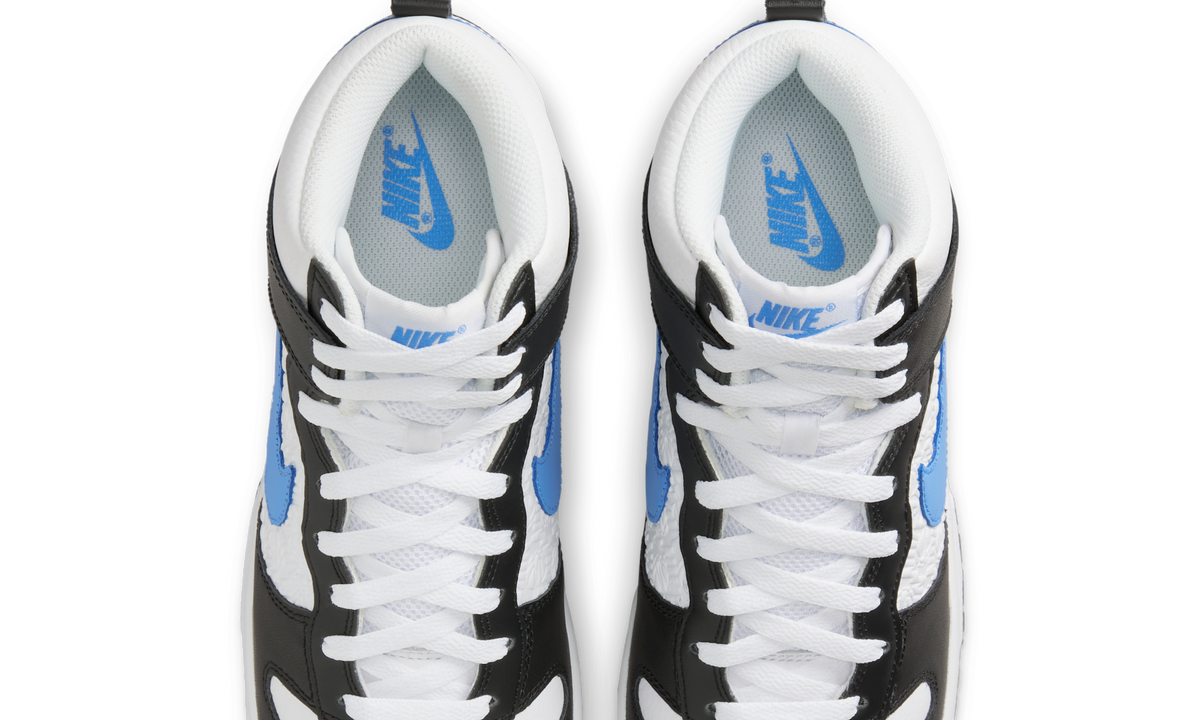 Overkicks - Nike Dunk High Retro FLC Black University Blue White (FJ4210-001) - vista superior