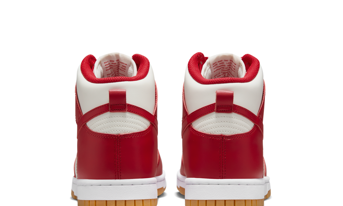 Overkicks - Nike Dunk High Sail Gym Red Gum (Womens) (DD1869-114) - detalle talon