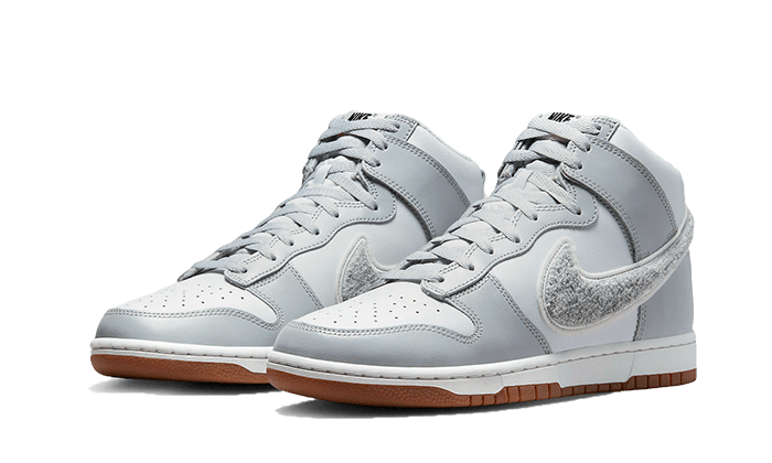 Overkicks - Nike Dunk High University Chenille Swoosh Light Smoke Grey (DR8805-003) - vista trasera