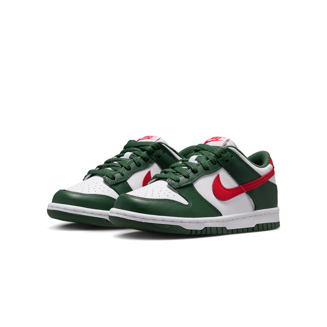 Overkicks - Nike Dunk Low Fir White University Red (GS) (IO7453-323) - imagen 2