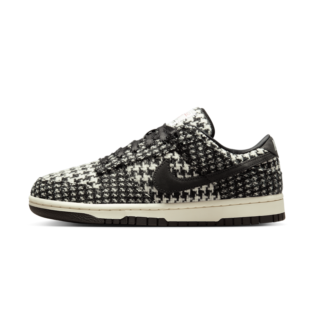 Overkicks - Nike Dunk Low Harris Tweed White Black Multi (HQ5036-901) - vista lateral