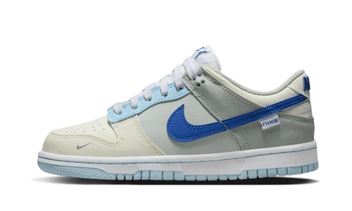 Overkicks - Nike Dunk Low Ivory Hyper Royal (GS) (FB1843-141) - vista lateral